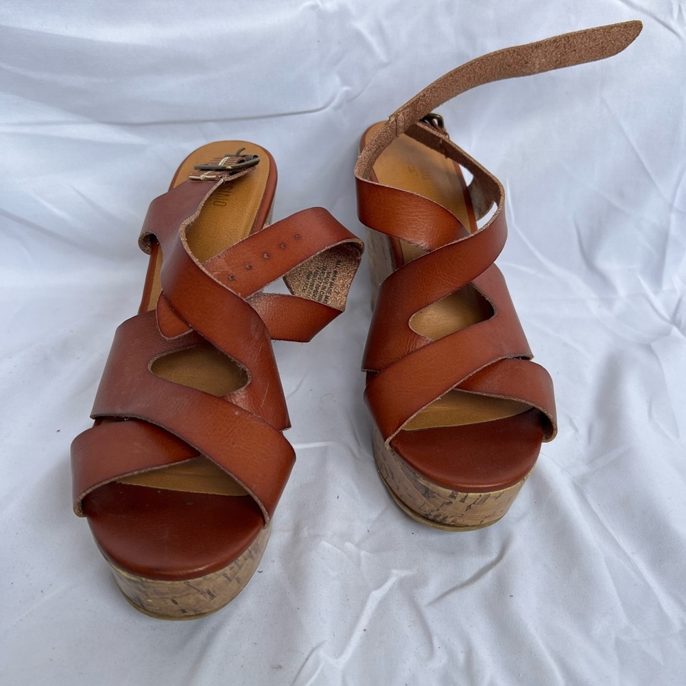 Target brand Mossimo platform wedges, brown, size 7